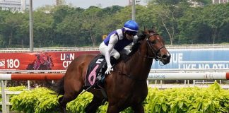 Ghalib (Manoel Nunes) seen here at his last-start win in a Class 3 race on 14 January.