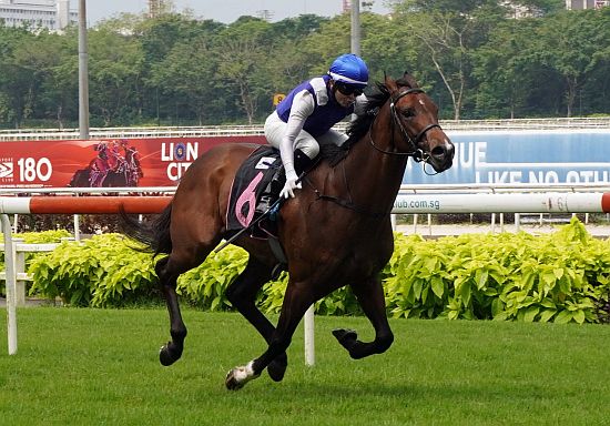 Ghalib (Manoel Nunes) seen here at his last-start win in a Class 3 race on 14 January.