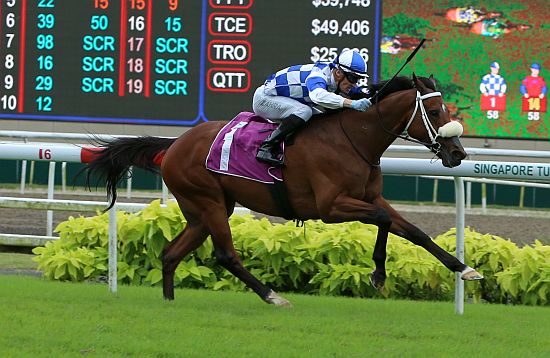 Hongkong Great seen here at his last win in the Group 1 Singapore Gold Cup last November.