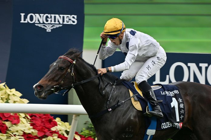 20231229-G60Pic Golden Sixty forges to G1 LONGINES Hong Kong Mile (1600m) victory.
