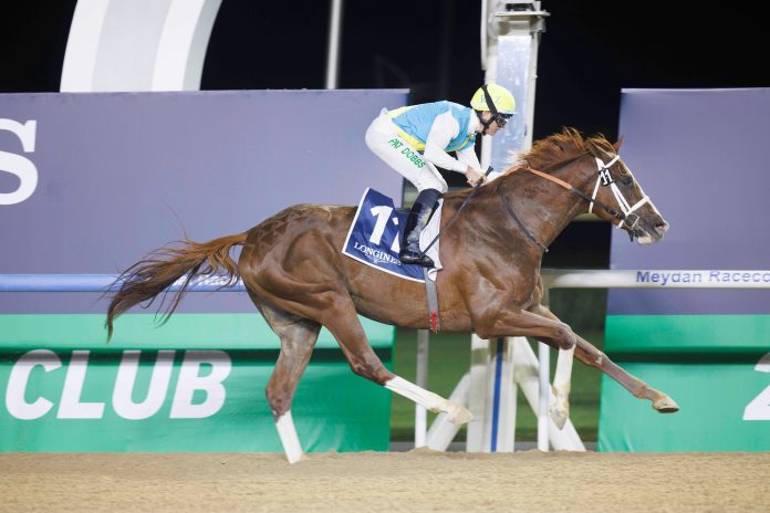 Kabirkhan stormed into the Dubai World Cup picture with a runaway victory in the $1million G1 Maktoum Challenge.