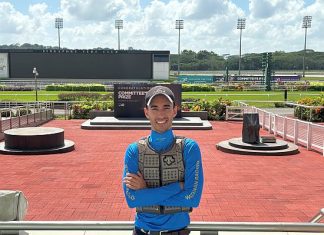 Brazilian jockey Carlos Henrique soaks up the Kranji atmosphere on Thursday morning at his maiden visit to the Lion City.