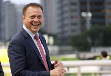 Caspar Fownes celebrates his 600th Happy Valley win.