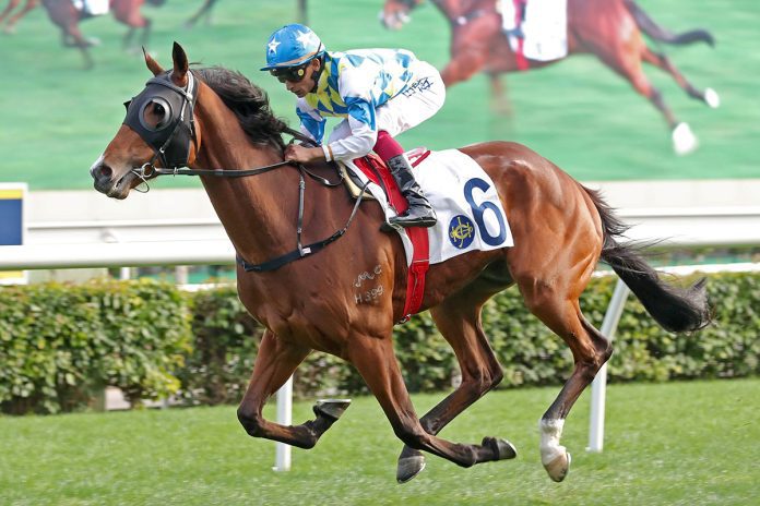 Galaxy Patch wins his fourth race at Sha Tin.